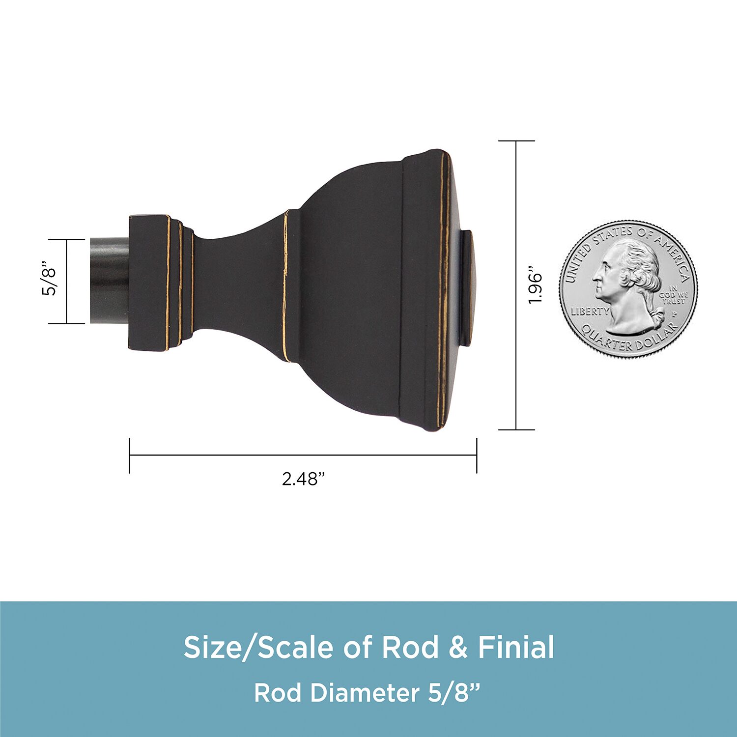 Kenney Mavis 5/8 IN Adjustable Curtain Rod