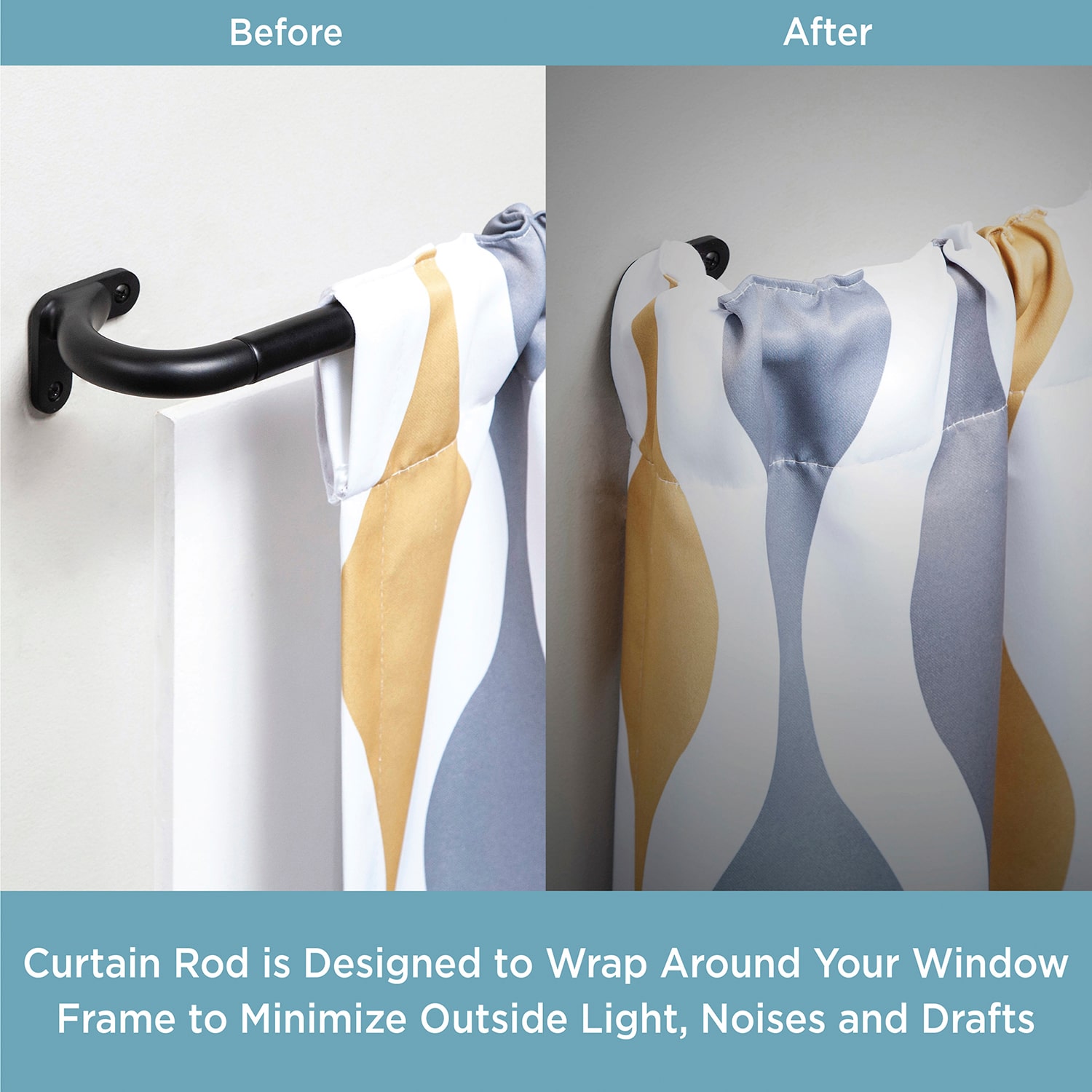 Kenney Wrap 3/4 Adjustable Curtain Rod