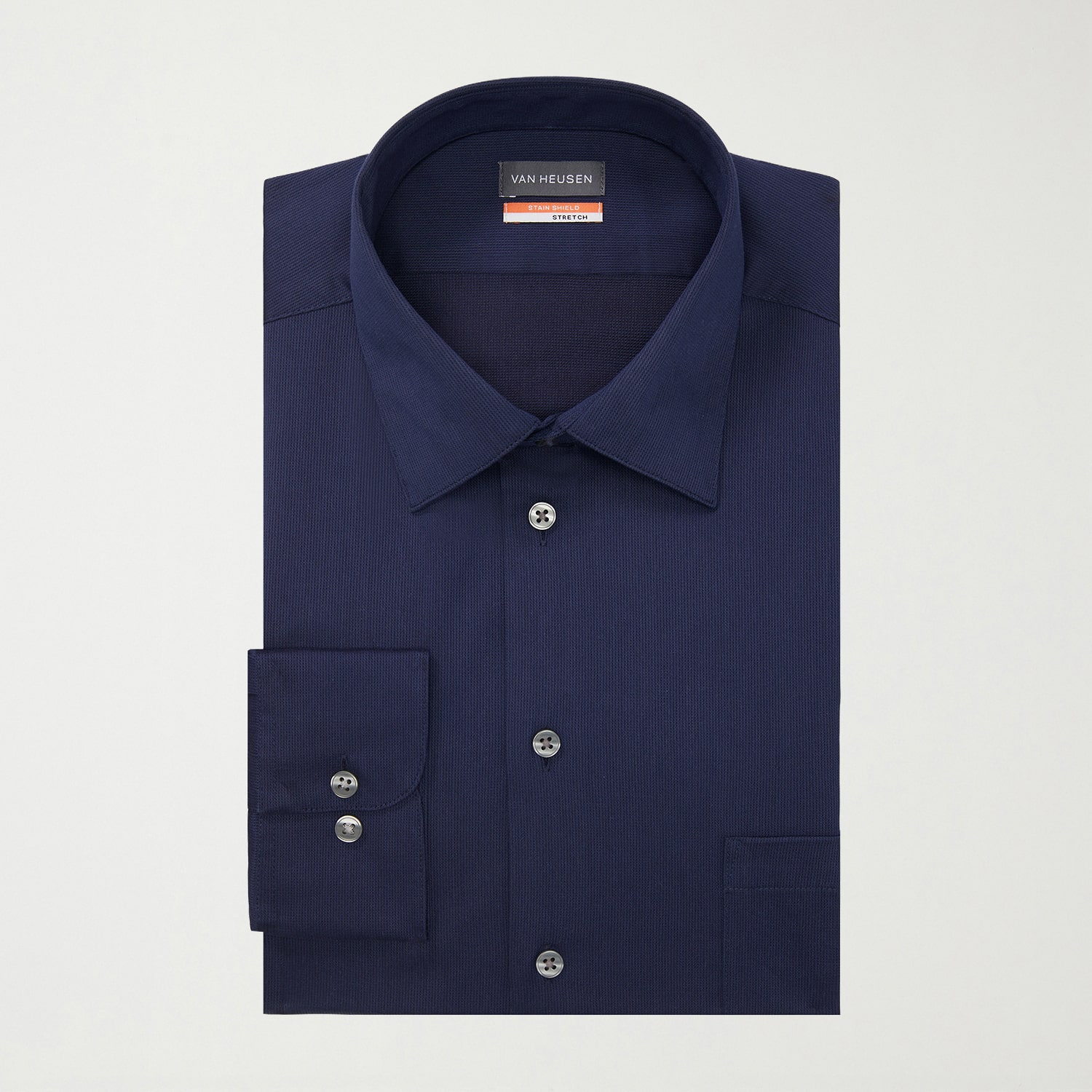 Van Heusen Big & Tall Mens Stain Shield Wrinkle Free Stretch Dress Shirt