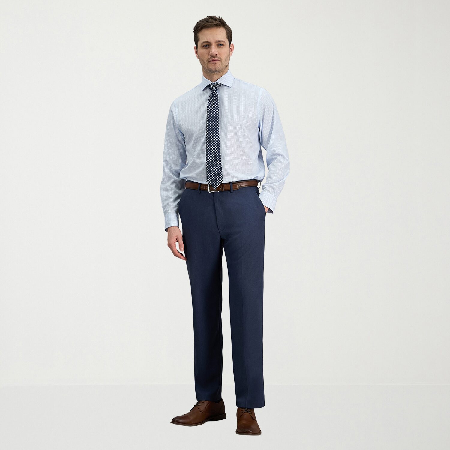 Haggar Smart Wash Mens Classic Fit Easy Care Long Sleeve Dress Shirt