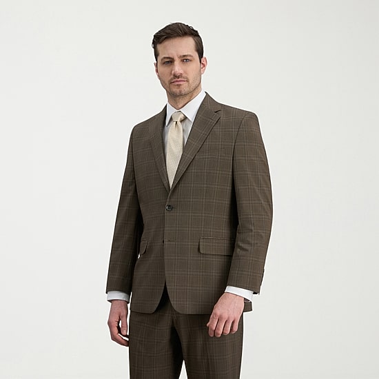Haggar JMH Mens Classic Fit Plaid Suit Jacket
