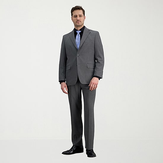 Haggar JMH Sharkskin Mens Stretch Fabric Classic Fit Windowpane Flat Front Suit Pant