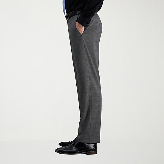 Haggar JMH Sharkskin Mens Stretch Fabric Classic Fit Windowpane Flat Front Suit Pant