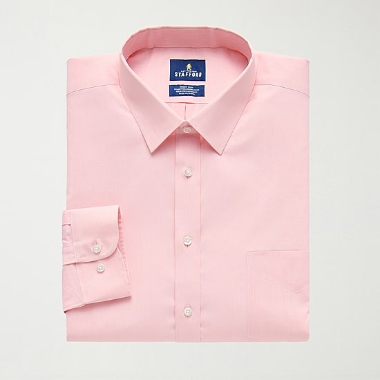 Stafford Smart Tech Big And Tall Mens Regular Fit Stretch Fabric Wrinkle Free Long Sleeve Dress Shirt