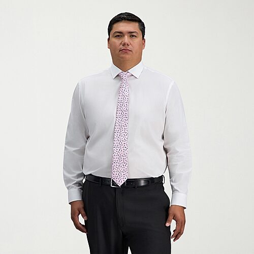 Haggar Big and Tall Mens Classic Fit Wrinkle Free Long Sleeve Dress Shirt, 18.5 36-37, White