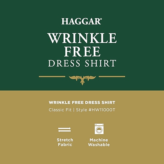 Haggar Big and Tall Mens Classic Fit Wrinkle Free Long Sleeve Dress Shirt