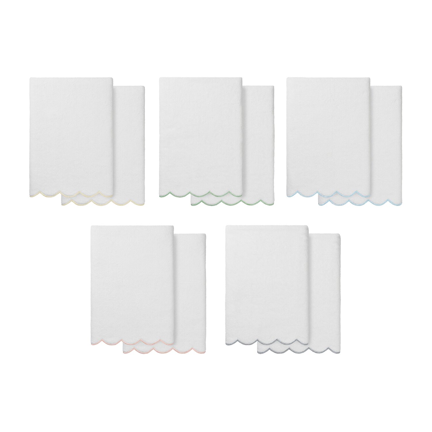 Linum Home Textiles Adornia Scallop 2-pc. Quick Dry Bath Towel Set