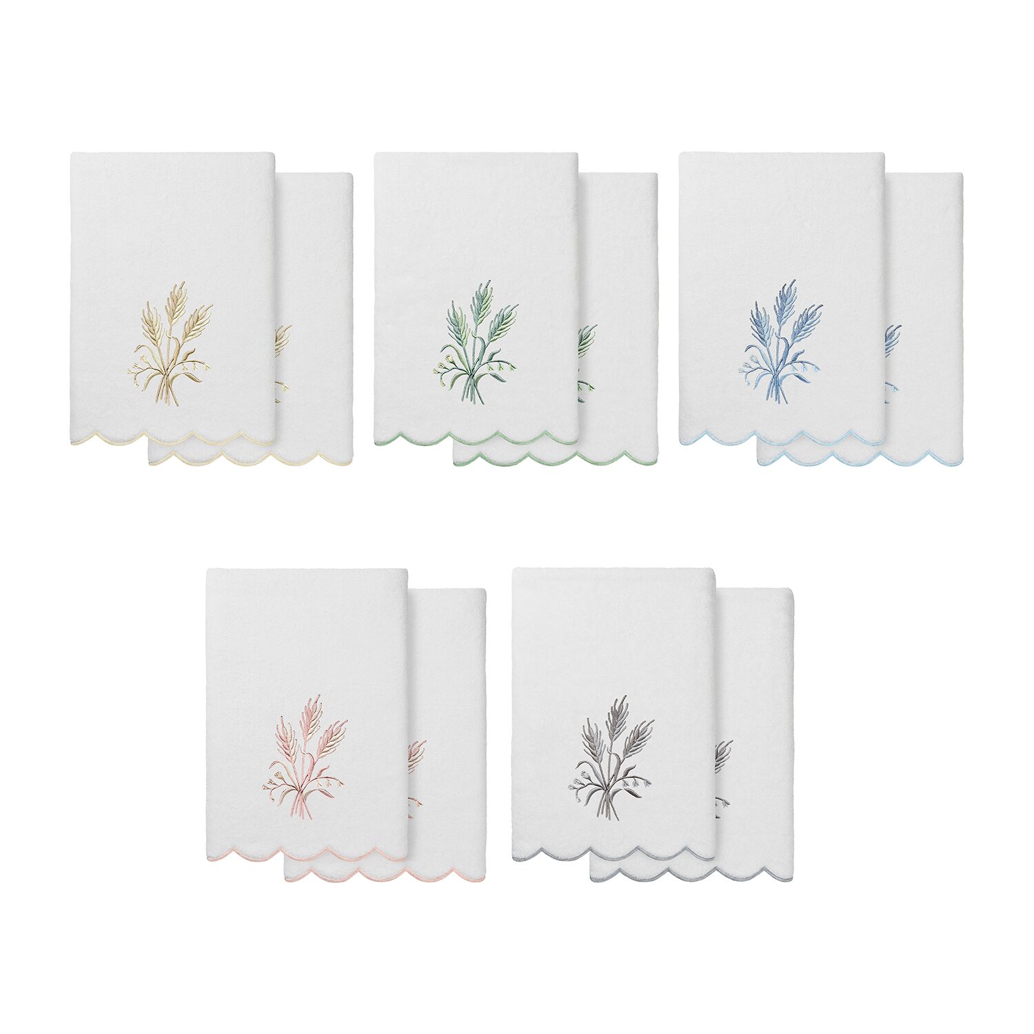 Linum Home Textiles Whitney Scallop -pc. Quick Dry Bath Towel Set