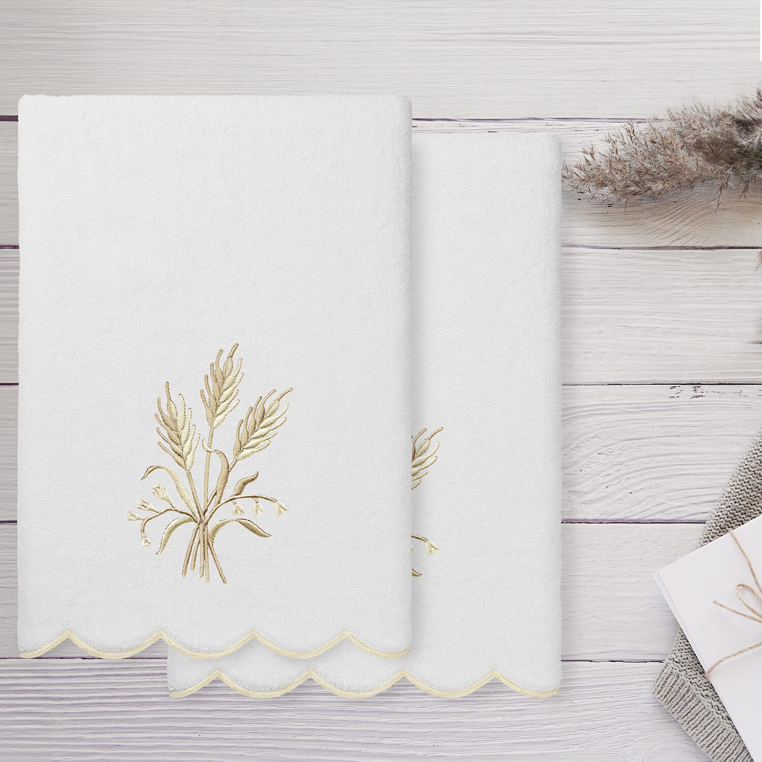 Linum Home Textiles Whitney Scallop -pc. Quick Dry Bath Towel Set