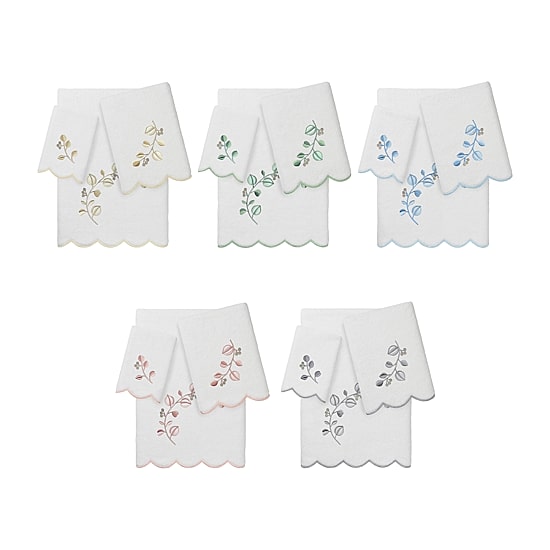 Linum Home Textiles Wild Branch Scallop 3-pc. Quick Dry Bath Towel Set
