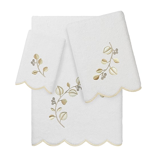 Linum Home Textiles Wild Branch Scallop 3-pc. Quick Dry Bath Towel Set