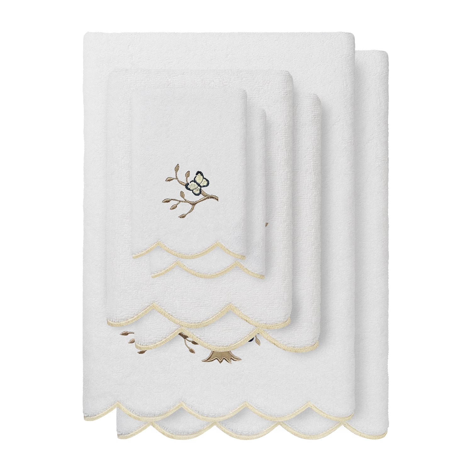 Linum Home Textiles Teresa Scallop 6-pc. Quick Dry Bath Towel Set