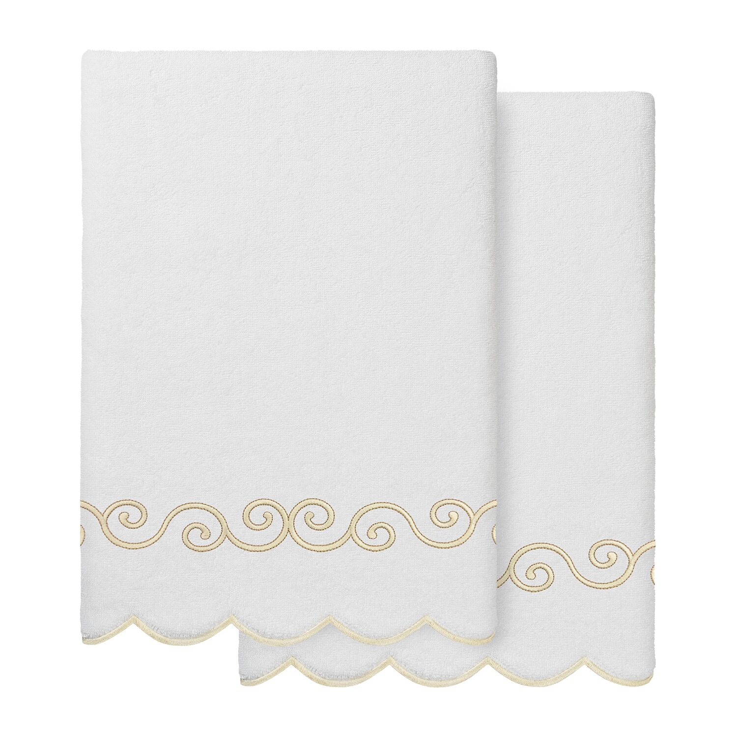 Linum Home Textiles Symmetra Scallop -pc. Quick Dry Bath Towel Set
