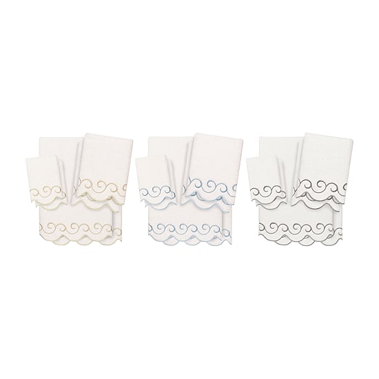 Linum Home Textiles Simplicity Scallop 6-pc. Quick Dry Bath Towel Set