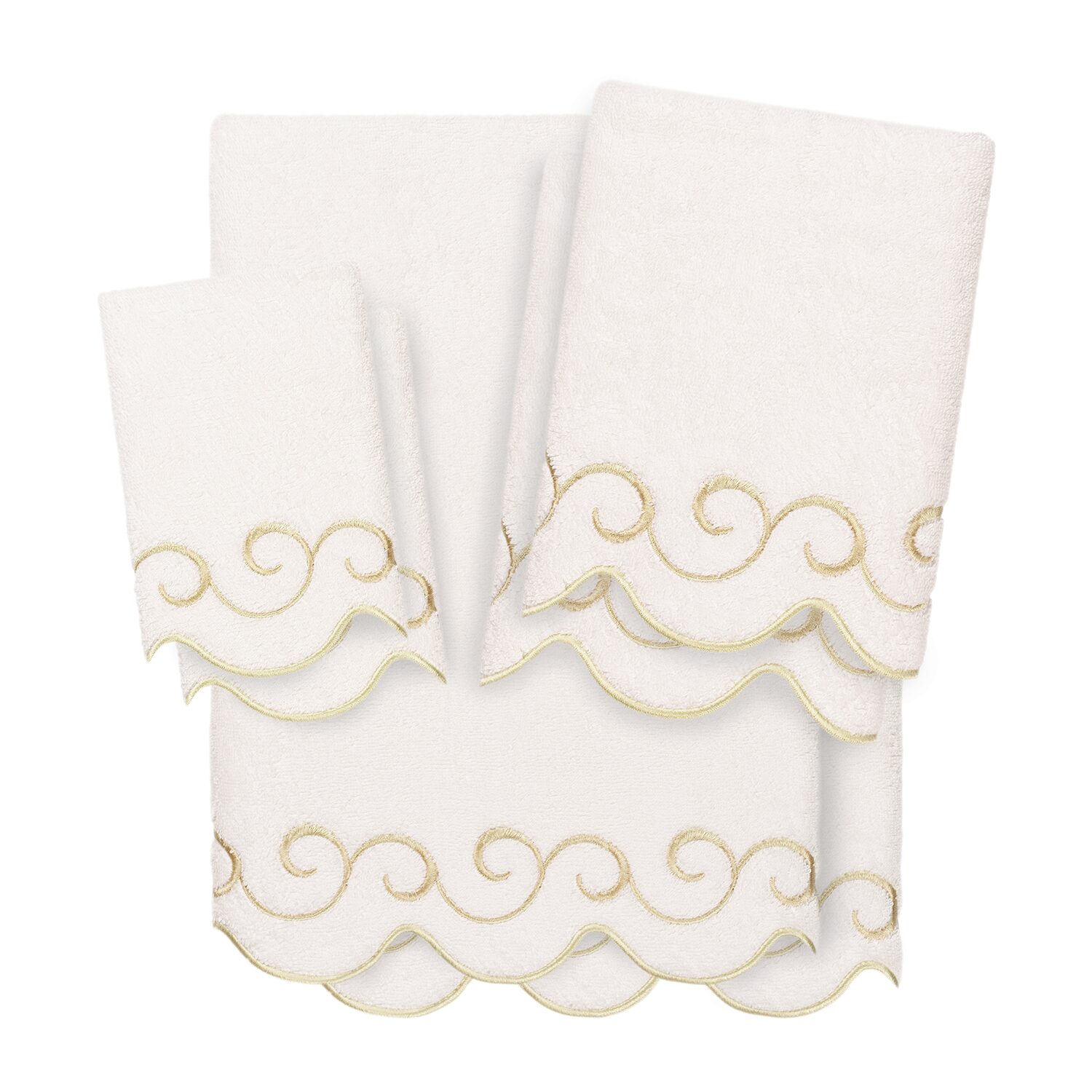 Linum Home Textiles Simplicity Scallop 6-pc. Quick Dry Bath Towel Set