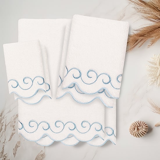 Linum Home Textiles Simplicity Scallop 6-pc. Quick Dry Bath Towel Set