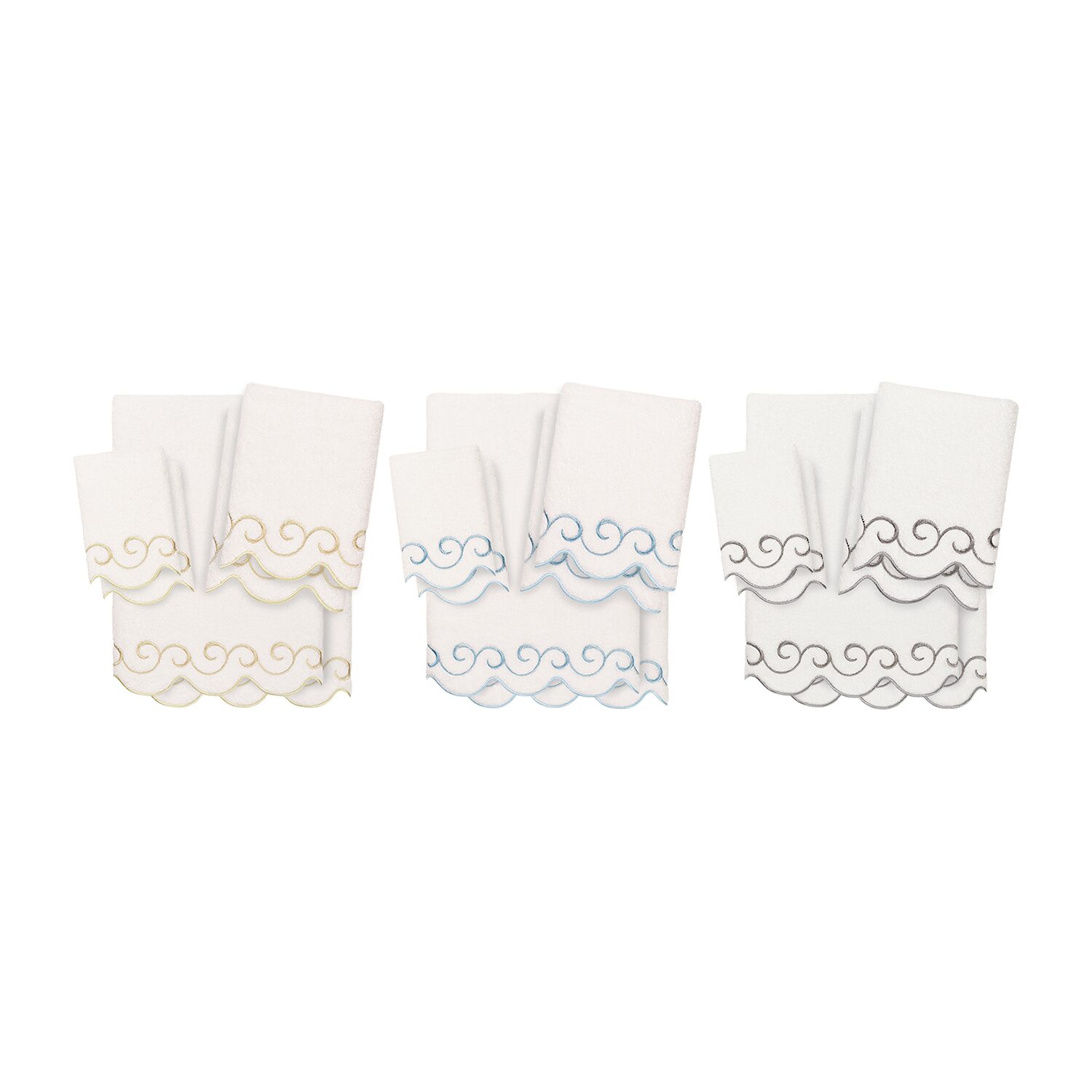 Linum Home Textiles Simplicity Scallop 6-pc. Quick Dry Bath Towel Set