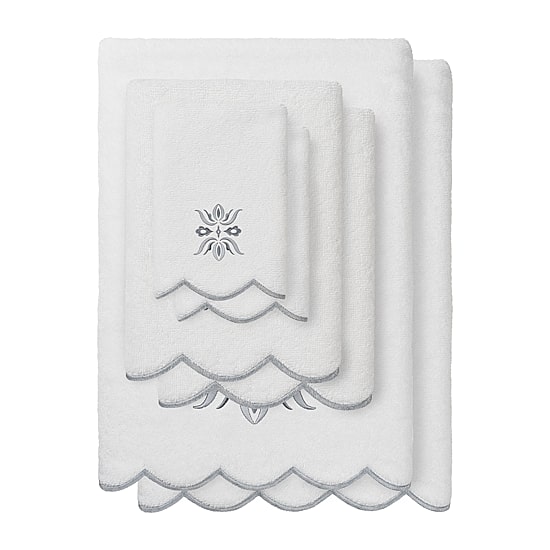 Linum Home Textiles Flower Crest Scallop 6-pc. Quick Dry Bath Towel Set
