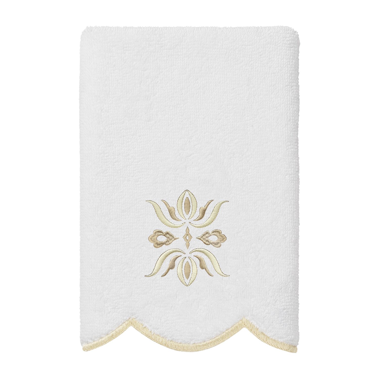 Linum Home Textiles Flower Crest Scallop -pc. Quick Dry Bath Towel Set