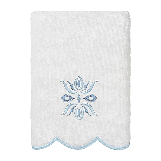 Linum Home Textiles Flower Crest Scallop 3-pc. Quick Dry Bath Towel Set