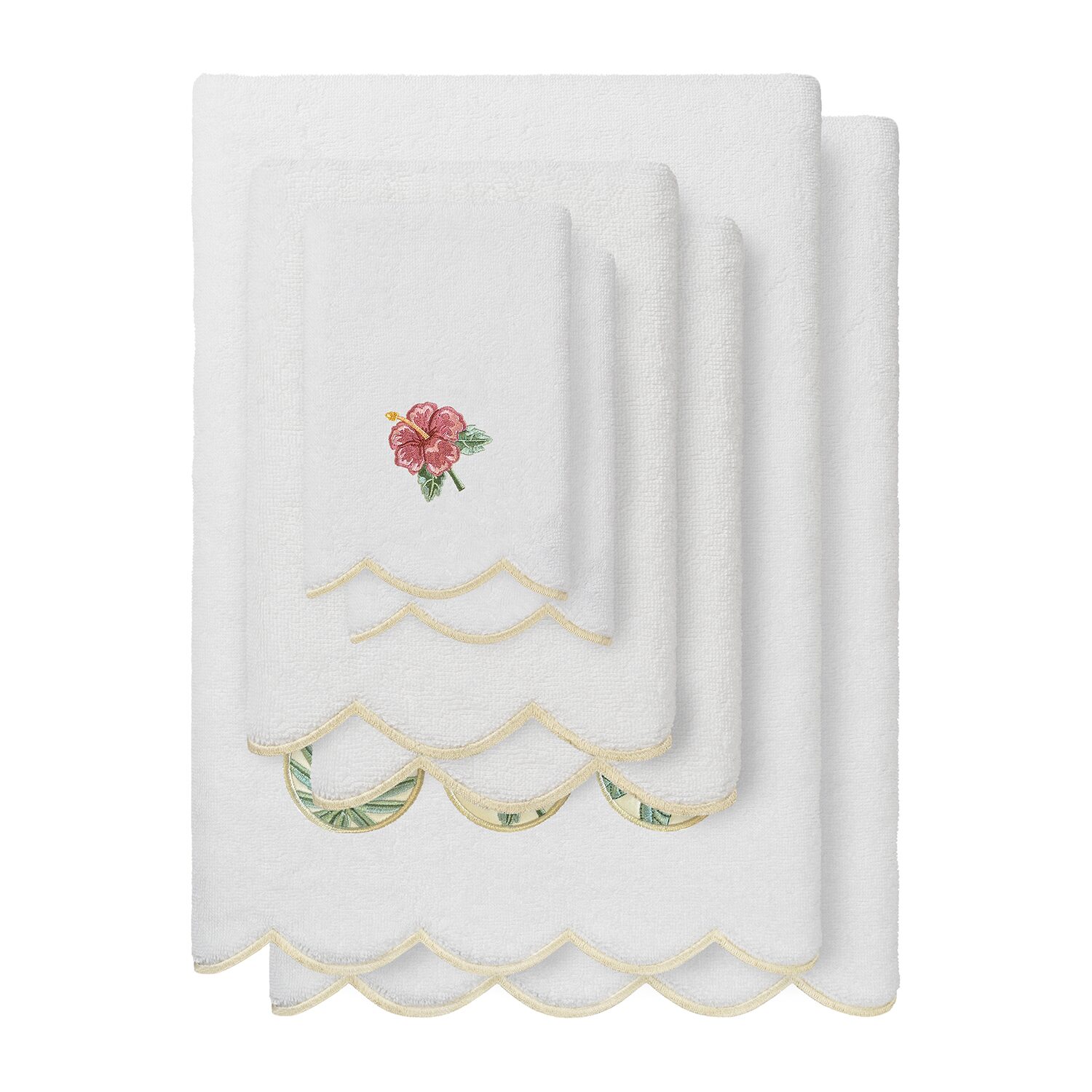 Linum Home Textiles Maui Scallop -pc. Quick Dry Bath Towel Set