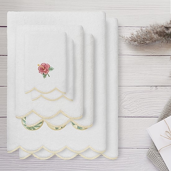Linum Home Textiles Maui Scallop 6-pc. Quick Dry Bath Towel Set