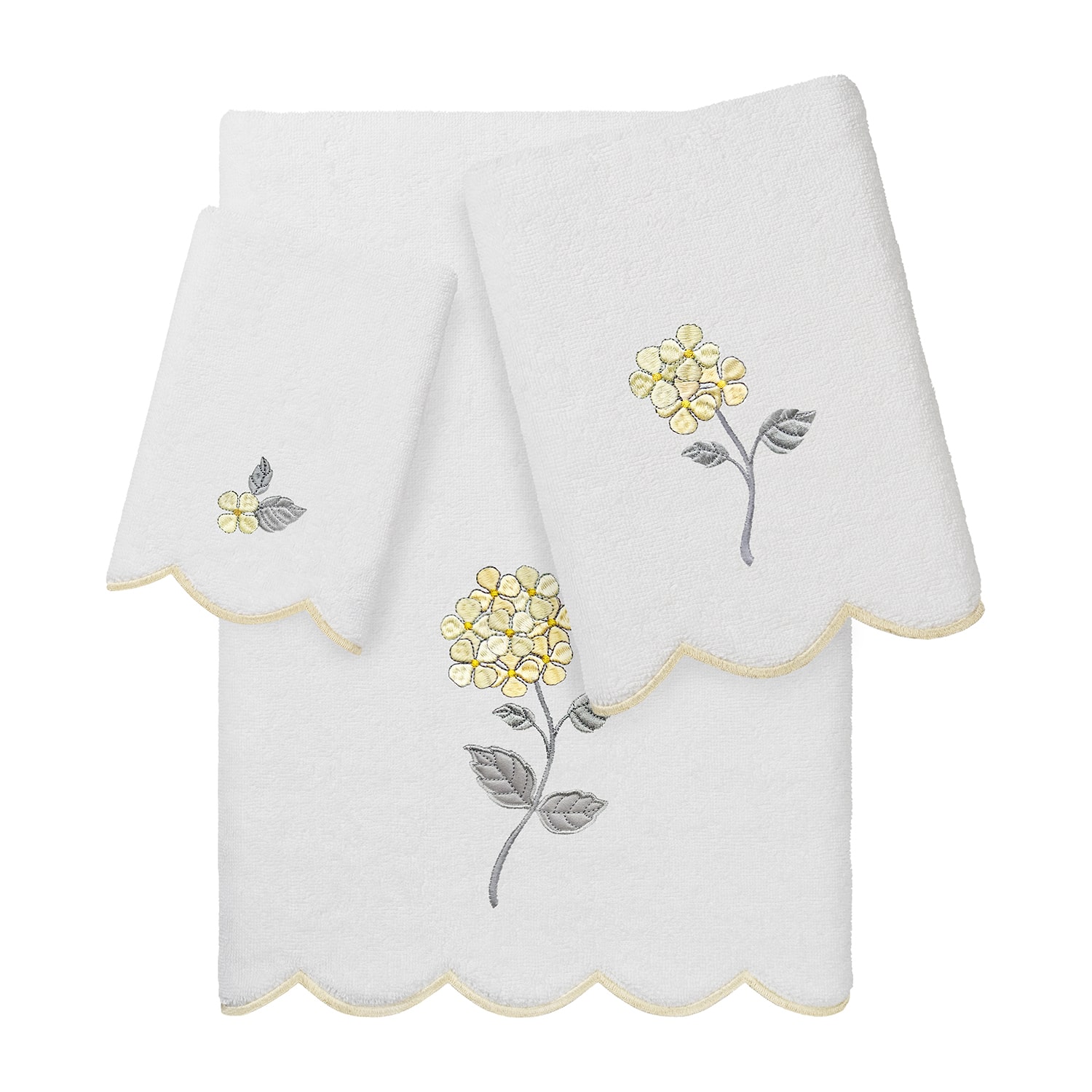 Linum Home Textiles Hydea Scallop -pc. Quick Dry Bath Towel Set