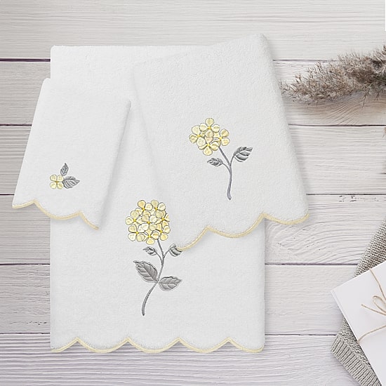 Linum Home Textiles Hydea Scallop 3-pc. Quick Dry Bath Towel Set