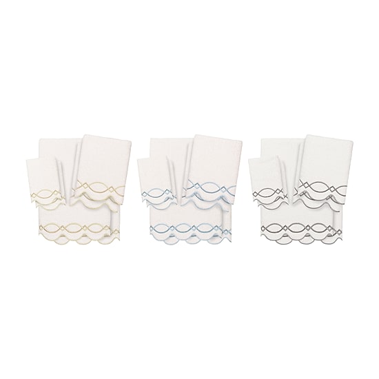 Linum Home Textiles Diamond Chain Scallop 6-pc. Quick Dry Bath Towel Set