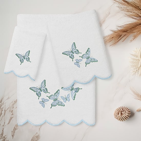 Linum Home Textiles Britney Scallop 3-pc. Quick Dry Bath Towel Set
