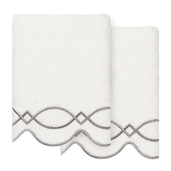 Linum Home Textiles Diamond Chain Scallop 2-pc. Hand Towel