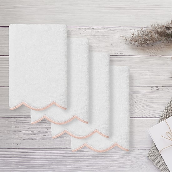 Linum Home Textiles Adornia Scallop 4-pc. Fingertip Towel