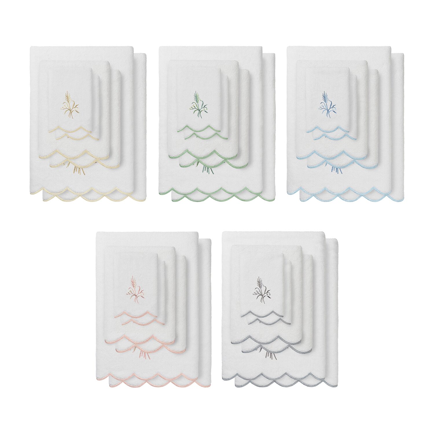 Linum Home Textiles Whitney Scallop -pc. Quick Dry Bath Towel Set