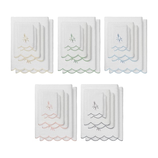 Linum Home Textiles Whitney Scallop 6-pc. Quick Dry Bath Towel Set