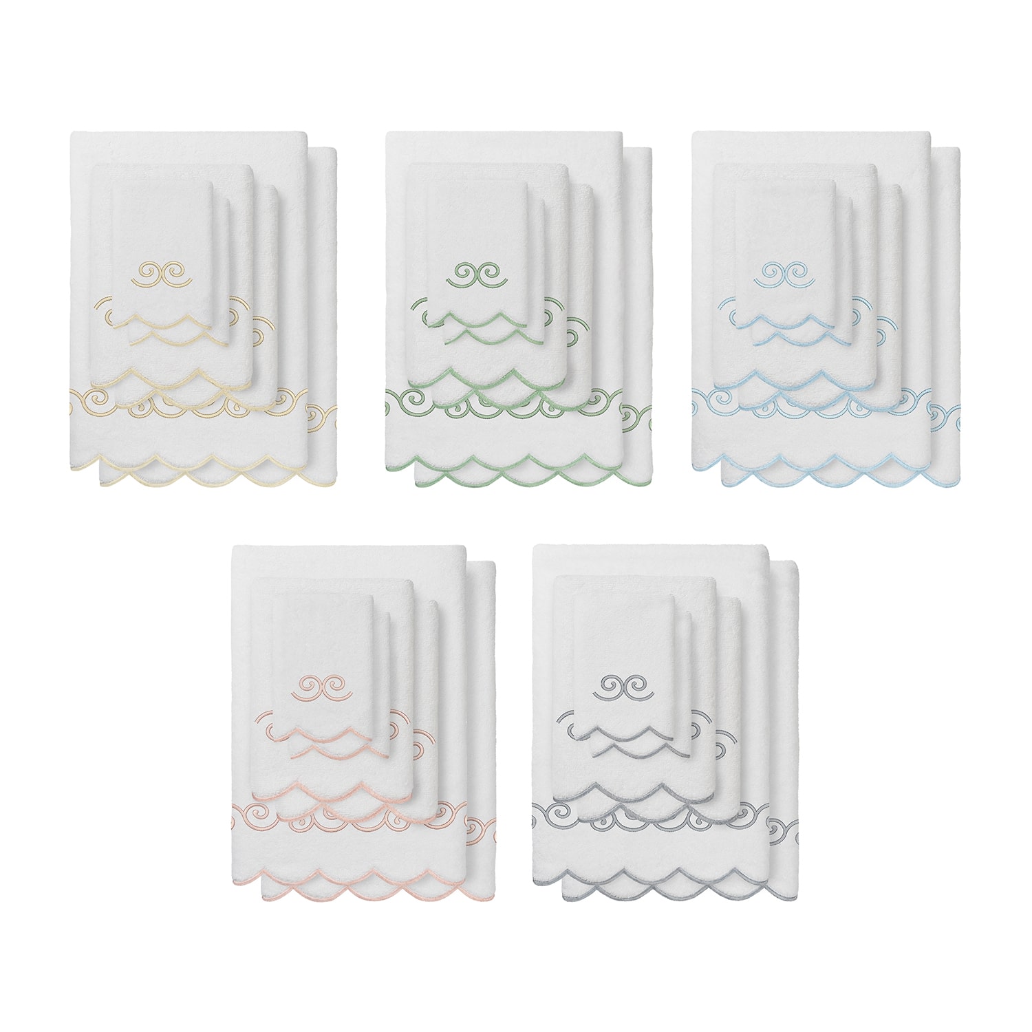 Linum Home Textiles Symmetra Scallop 6-pc. Quick Dry Bath Towel Set
