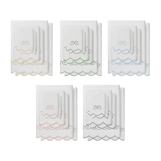 Linum Home Textiles Symmetra Scallop 6-pc. Quick Dry Bath Towel Set