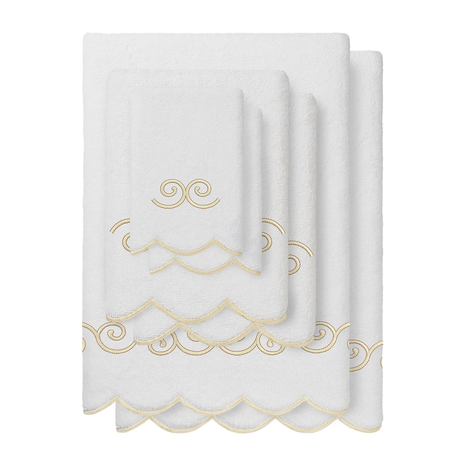 Linum Home Textiles Symmetra Scallop 6-pc. Quick Dry Bath Towel Set