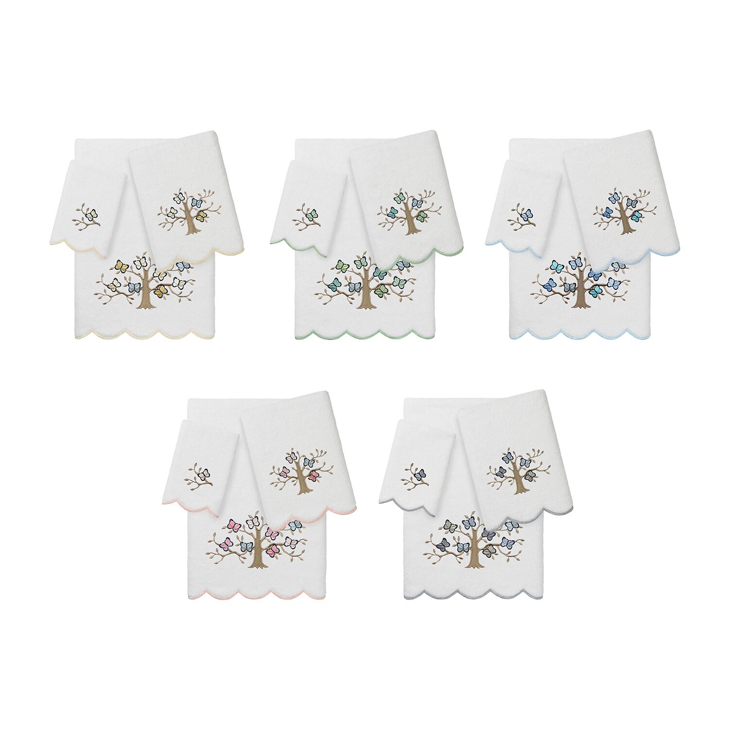 Linum Home Textiles Teresa Scallop 3-pc. Quick Dry Bath Towel Set
