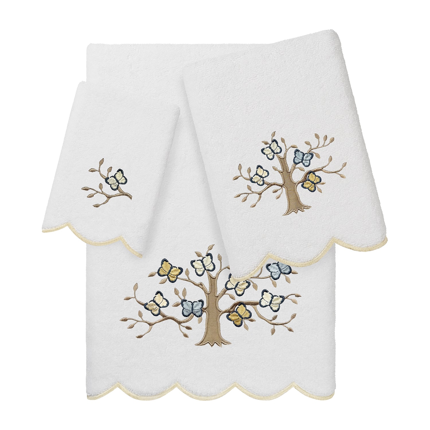 Linum Home Textiles Teresa Scallop 3-pc. Quick Dry Bath Towel Set