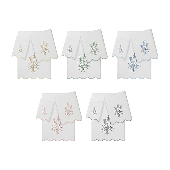 Linum Home Textiles Whitney Scallop 3-pc. Quick Dry Bath Towel Set