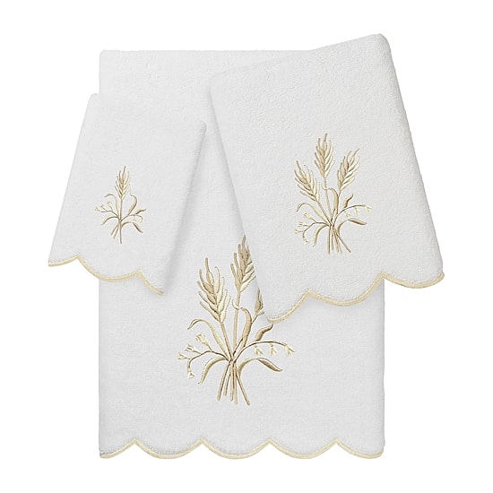 Linum Home Textiles Whitney Scallop 3-pc. Quick Dry Bath Towel Set