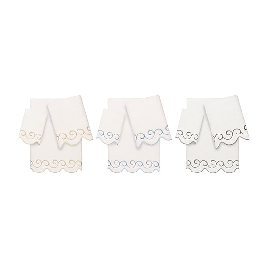 Linum Home Textiles Simplicity Scallop 3-pc. Quick Dry Bath Towel Set