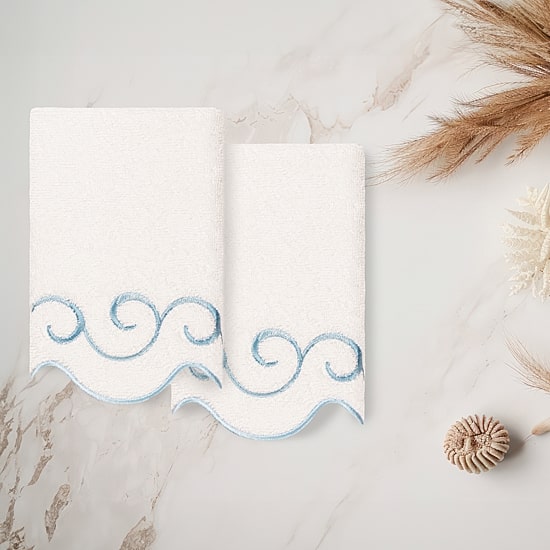 Linum Home Textiles Simplicity Scallop 2-pc. Fingertip Towel