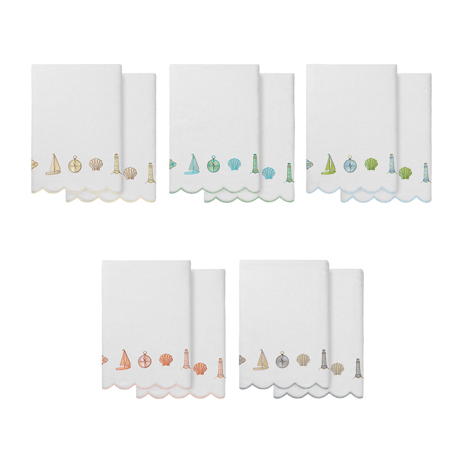 Linum Home Textiles Sea Joy Scallop -pc. Quick Dry Bath Towel Set