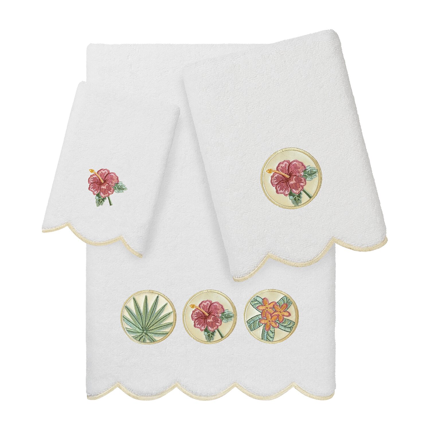 Linum Home Textiles Maui Scallop -pc. Quick Dry Bath Towel Set