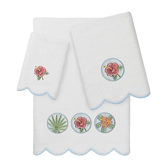 Linum Home Textiles Maui Scallop 3-pc. Quick Dry Bath Towel Set