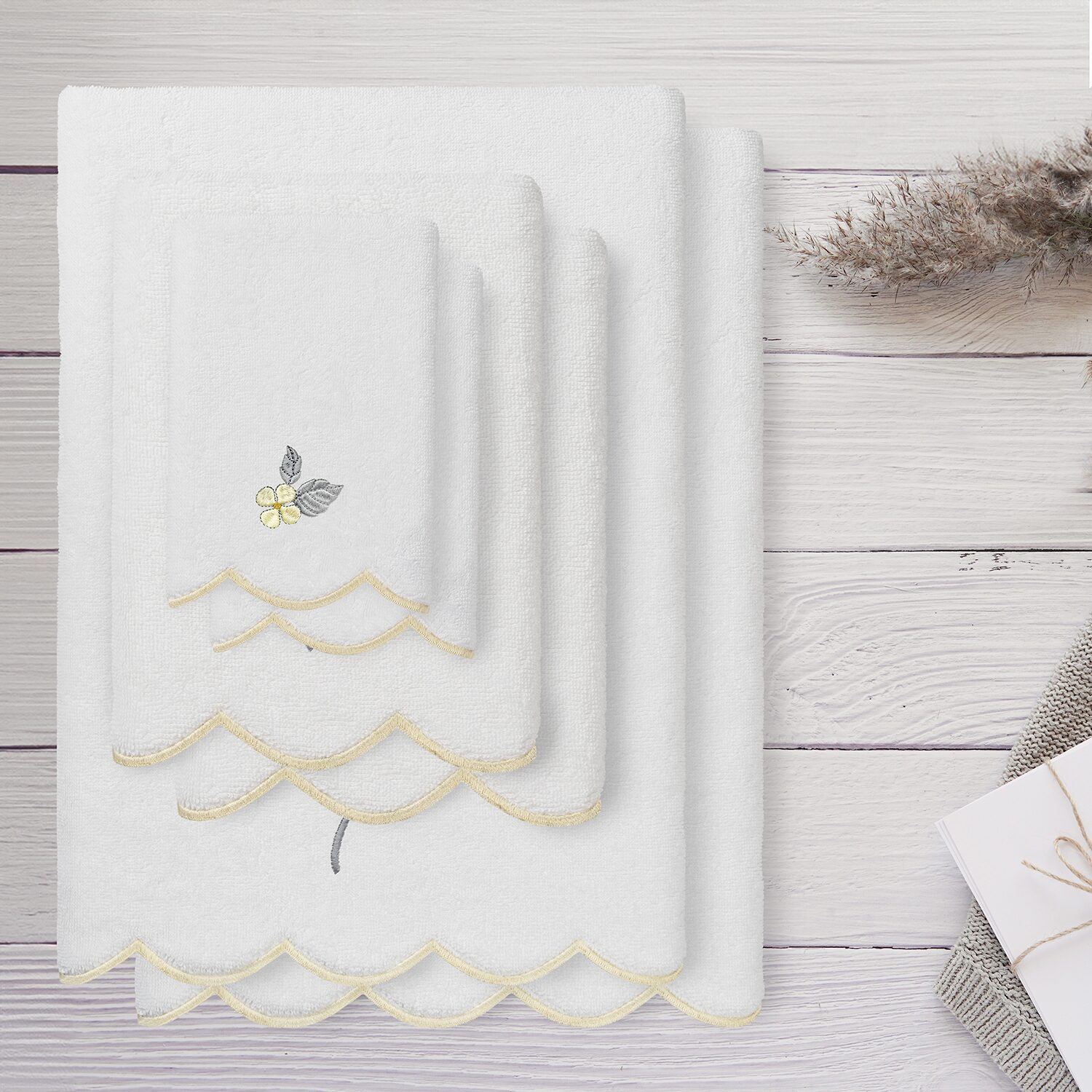 Linum Home Textiles Hydea Scallop 6-pc. Quick Dry Bath Towel Set