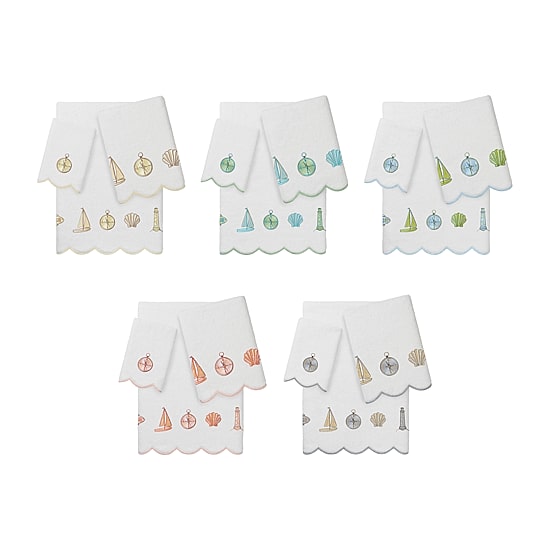 Linum Home Textiles Sea Joy Scallop 3-pc. Quick Dry Bath Towel Set