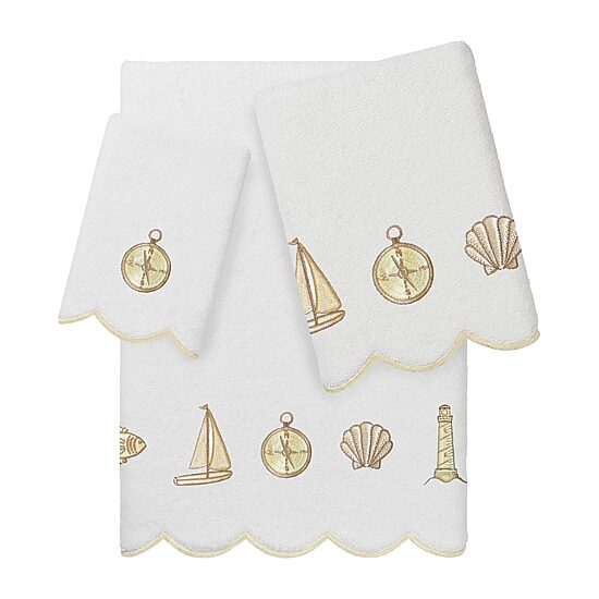 Linum Home Textiles Sea Joy Scallop 3-pc. Quick Dry Bath Towel Set