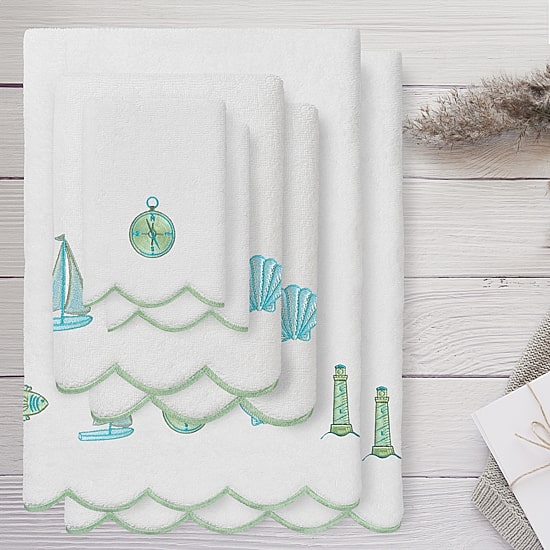 Linum Home Textiles Sea Joy Scallop 6-pc. Quick Dry Bath Towel Set